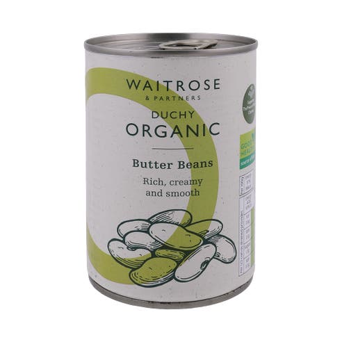 Waitrose Organic Butter Beans 244g 