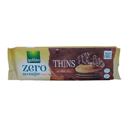 Gullon Zero Sugar Thins Milk Chocolate Biscuits 150g 