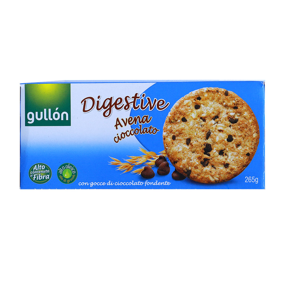 Gullon Digestive Oat Chocolate Biscuits 265g back image