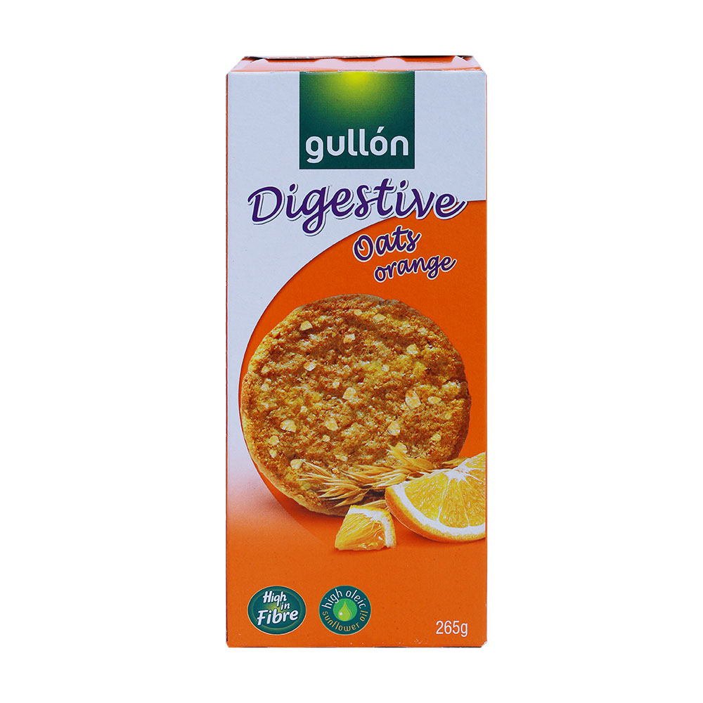 Gullon Digestive Orange Biscuits 265g back image