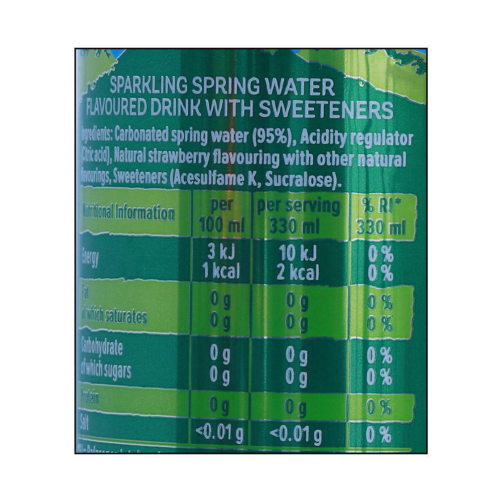 Volvic Touch Of Strawberry Sparkling Water 330ml right side image