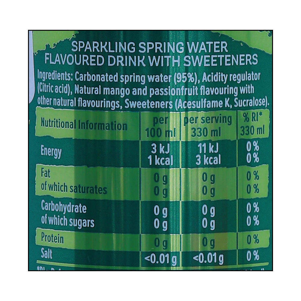 Volvic Touch Of Mango Passion Fruit Sparkling Water 330ml right side image