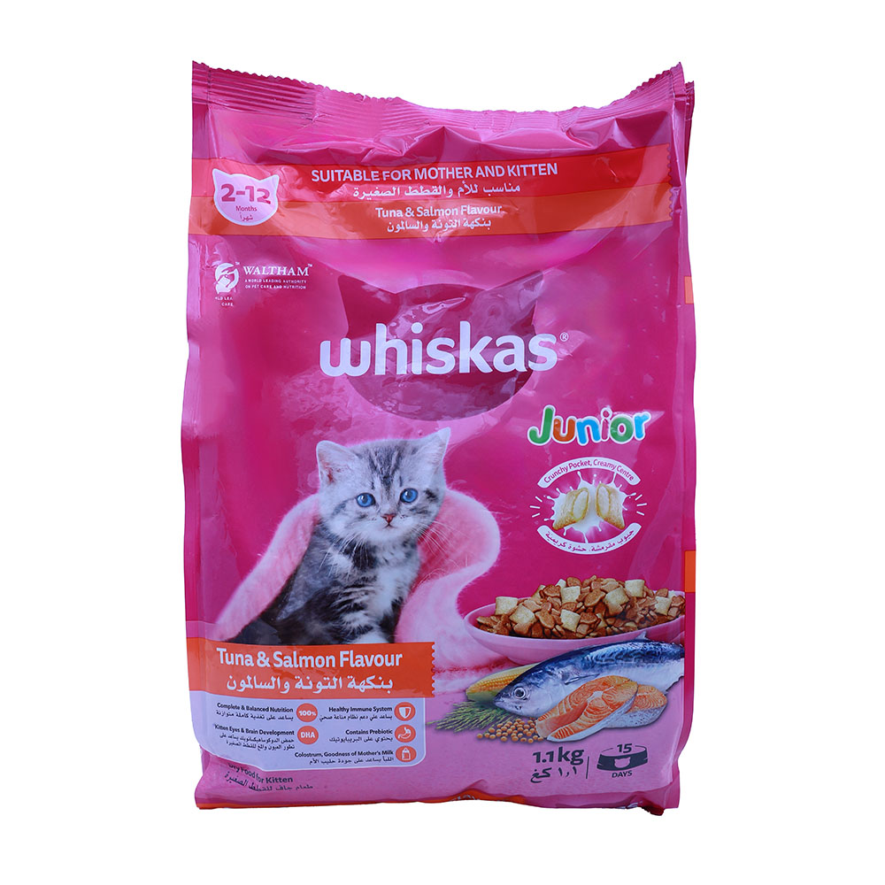 Whiskas Junior Tuna & Salmon Flavour Cat Food 1.1Kg