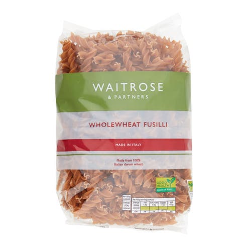 Waitrose Wholewheat Fusilli Pasta 500g 