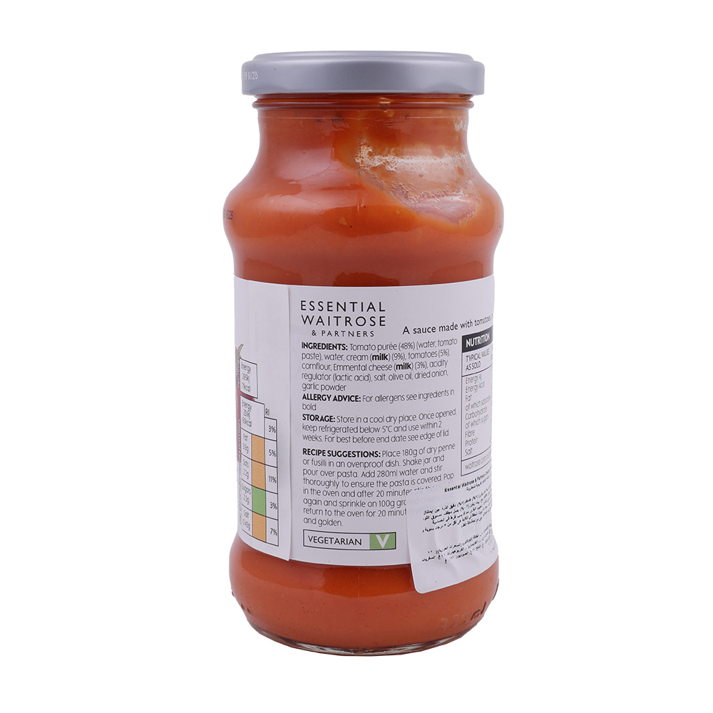 Waitrose Essential Creamy Tomato Pasta Sauce 340g back image