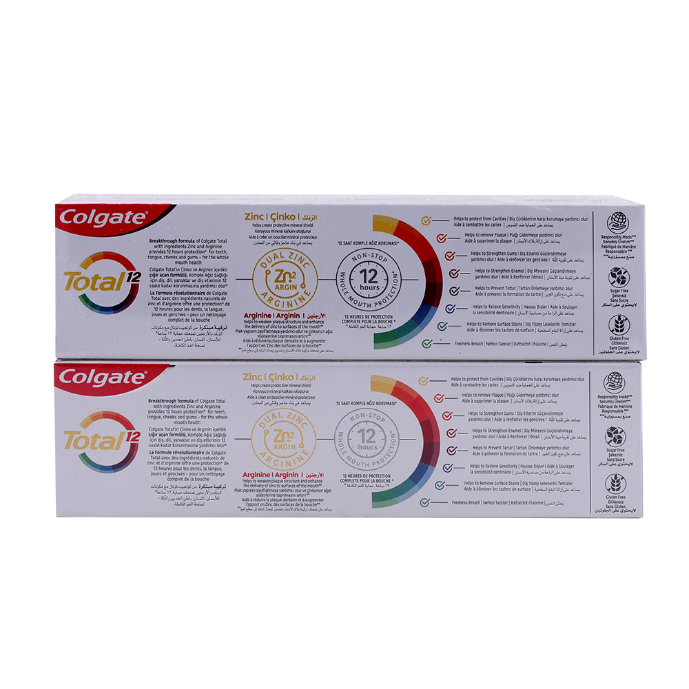 Colgate Total Clean Mint Toothpaste 2x75ml [Special Offer] back image
