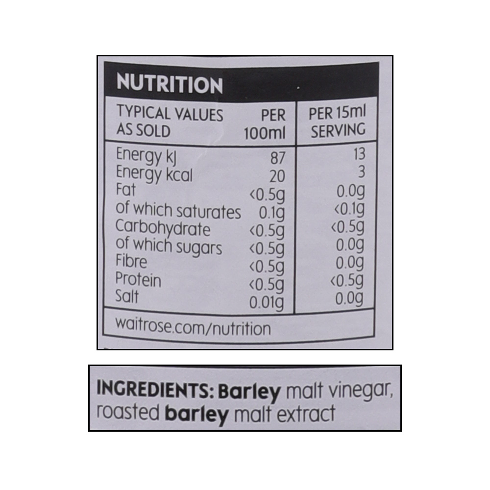 Waitrose Essential Malt Vinegar 568ml right side image