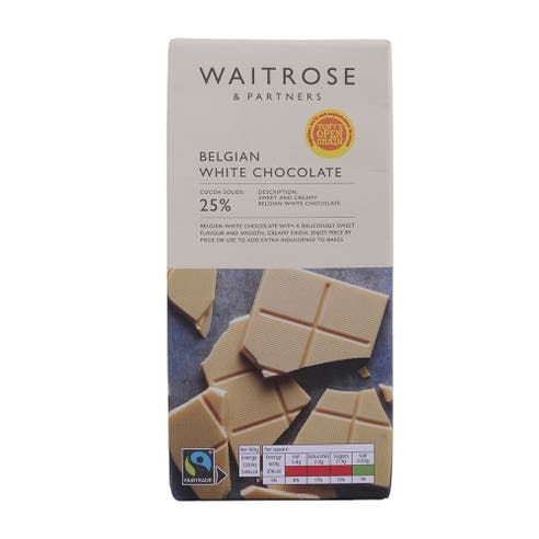 Waitrose Belgian White Chocolate 180g 