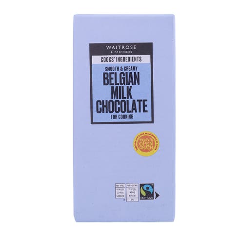 Waitrose Belgian Milk Cooking Chocolate For Cooking 180g 
