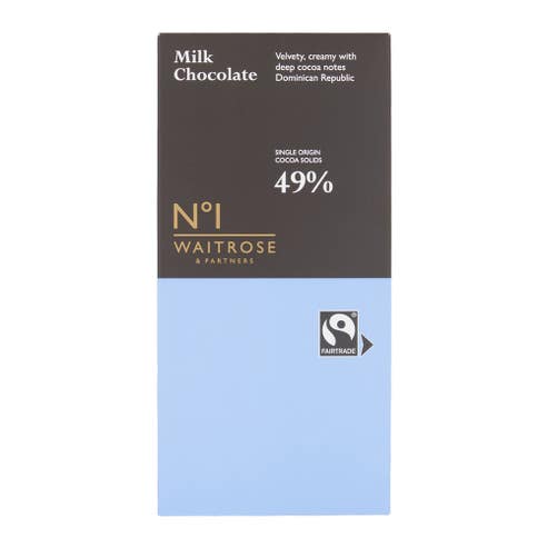 Waitrose 49% Dominican Republic Milk Chocolate 100g 
