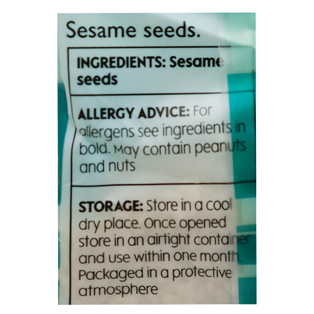 Waitrose Sesame Seeds 100g back image