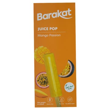 Barakat Mango Passionfruit Minis Juice Pops 4x50ml 