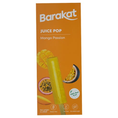 Barakat Mango Passionfruit Minis Juice Pops 4x50ml 