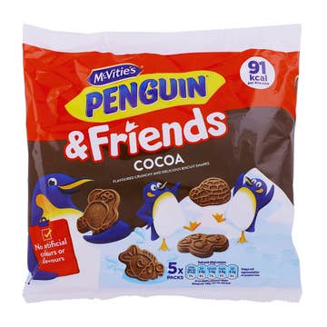 McVities Penguin & Friends Cocoa Biscuits 5x20g 