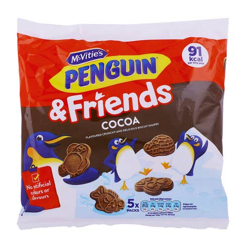 McVities Penguin & Friends Cocoa Biscuits 5x20g 