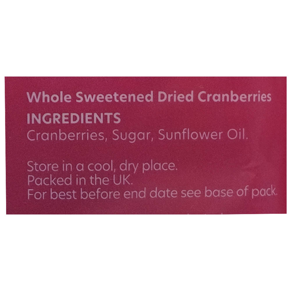 Whitworths Clever Cranberries 130g right side image