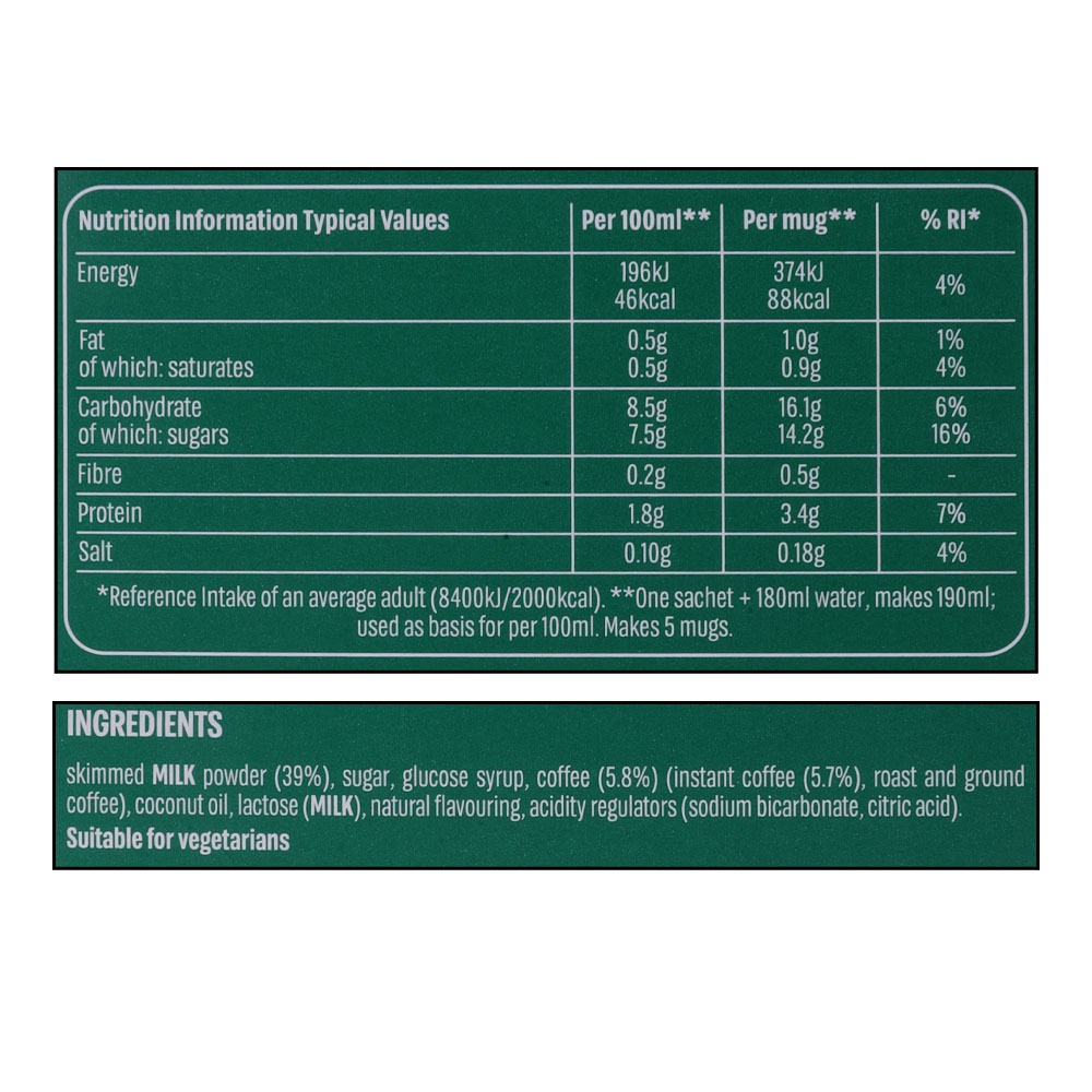 Starbucks Caramel Latte Sachets 115g right side image