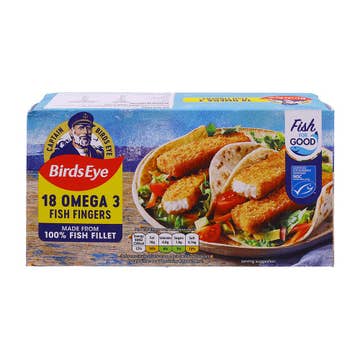 Birds Eye Omega 3 Fish Fingers 18 Pieces 504g 