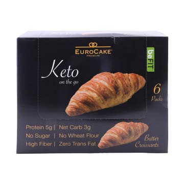 Euro Cake Keto Butter Croissant Box 6's 240g 
