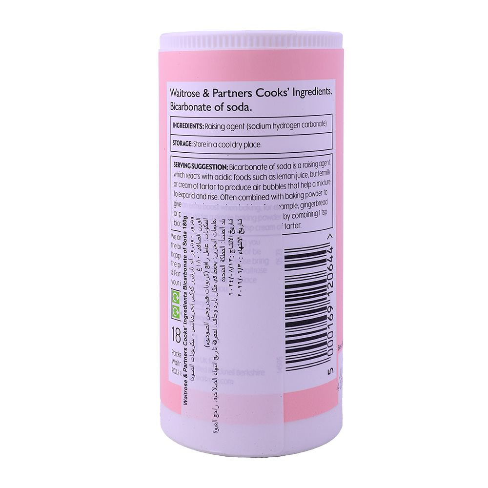 Waitrose Bicarbonate of Soda 180g back image