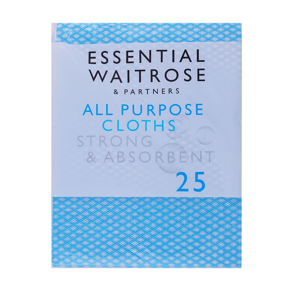 Waitrose Essential All Purpose Cloths 25s