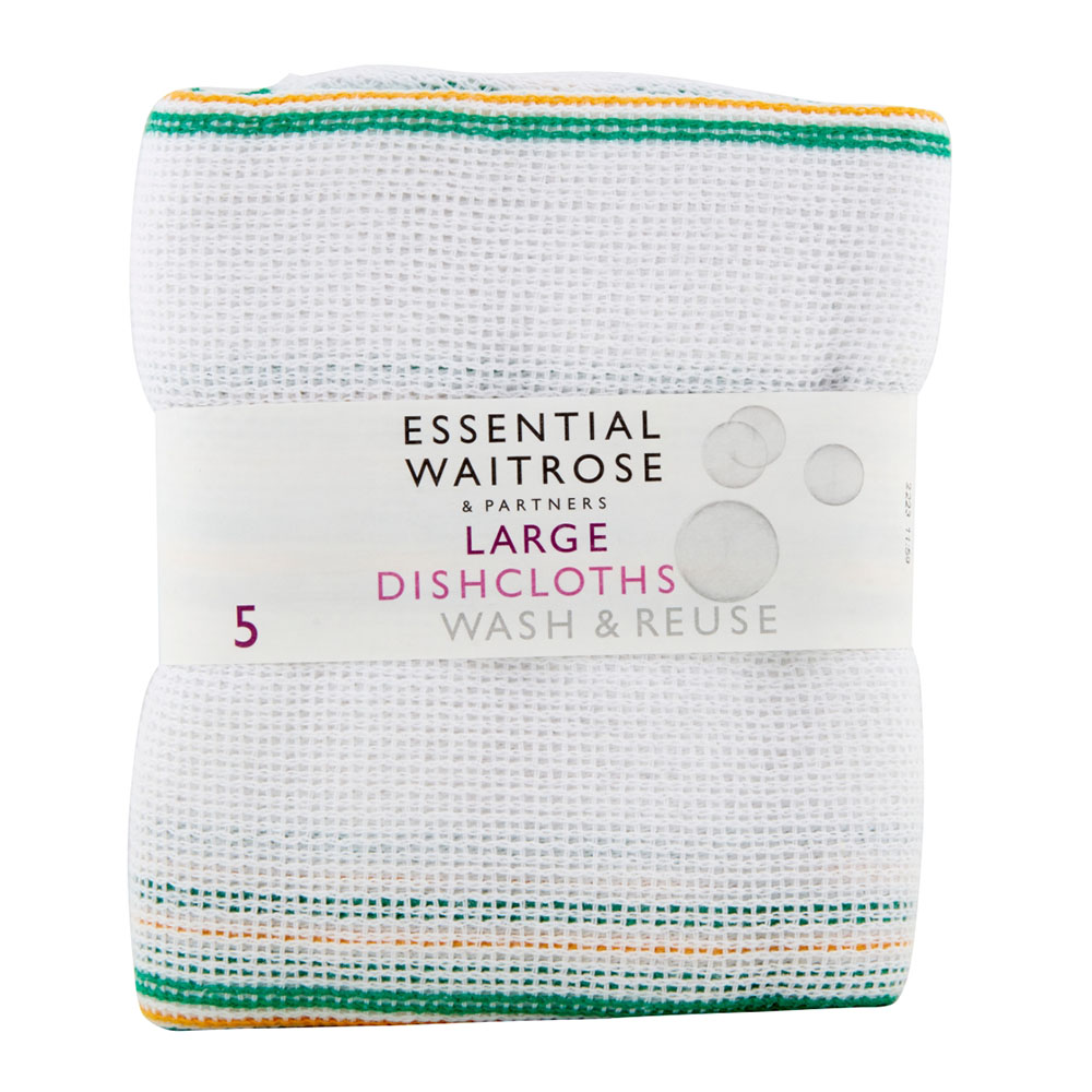 Waitrose Essential Large Dishcloths 5s