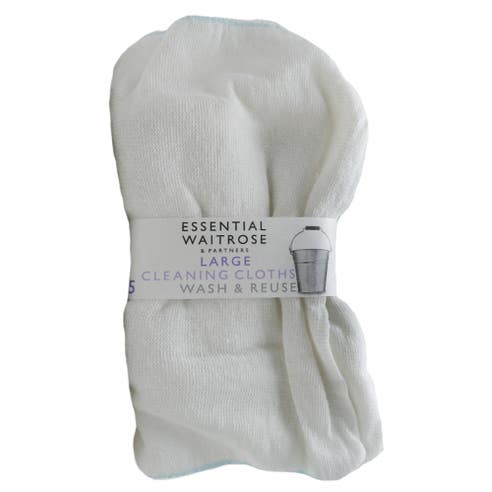 Waitrose Essential Large Cleaning Cloths 5s 