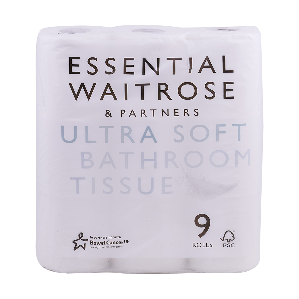 Waitrose Ultra Soft Bathroom Tissue 9 Rolls