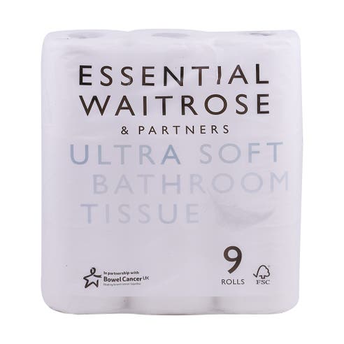 Waitrose Ultra Soft Bathroom Tissue 9 Rolls 
