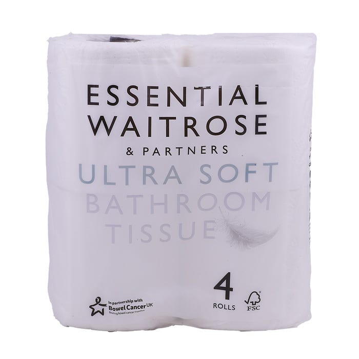 Waitrose Ultra Soft Bathroom Tissue 4 Rolls