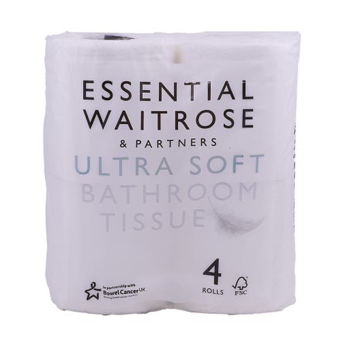 Waitrose Ultra Soft Bathroom Tissue 4 Rolls 
