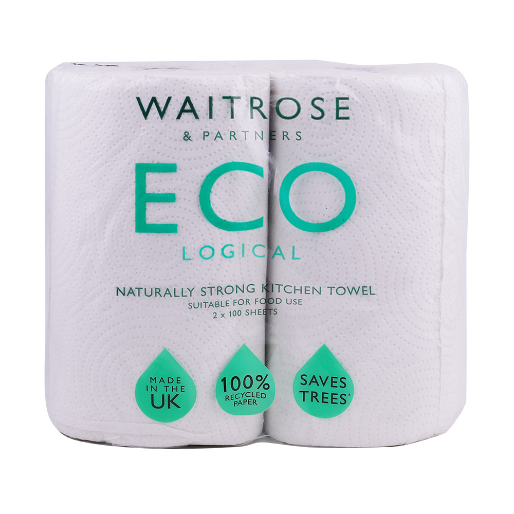 Waitrose Eco Naturally Strong Kitchen Towel 2 Rolls