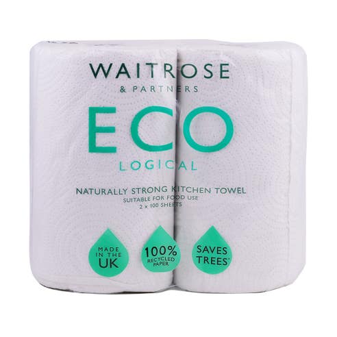 Waitrose Eco Naturally Strong Kitchen Towel 2 Rolls 