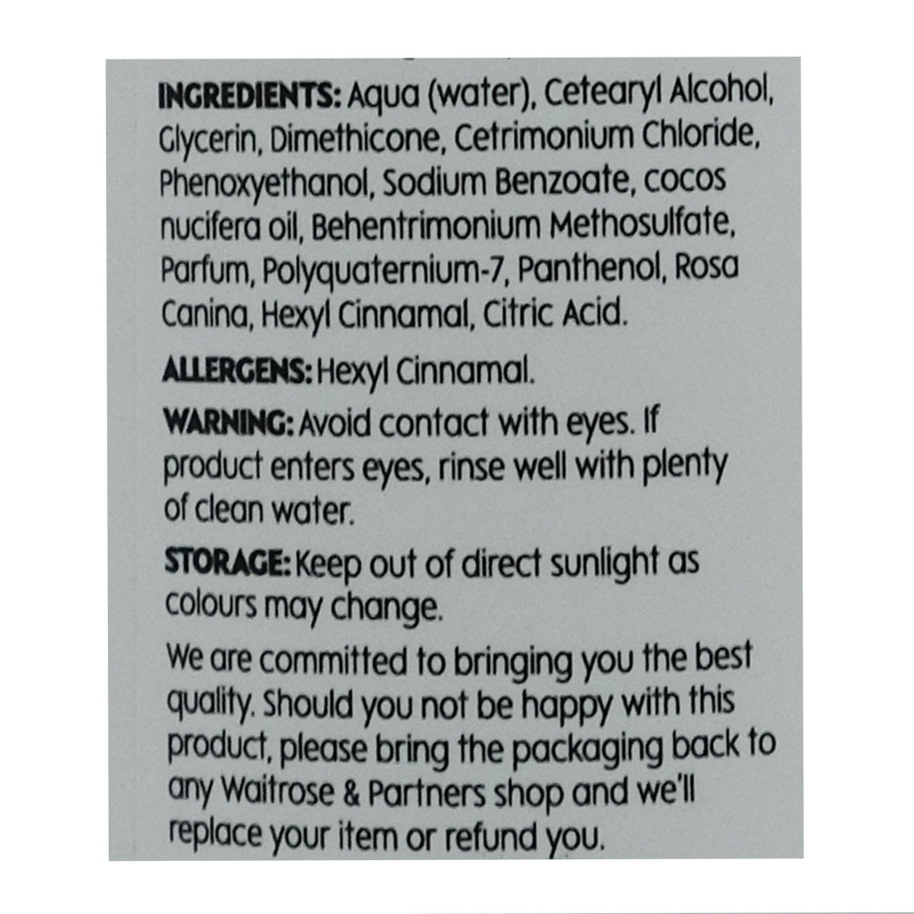 Waitrose Essential Nourishing Conditioner 300ml back image