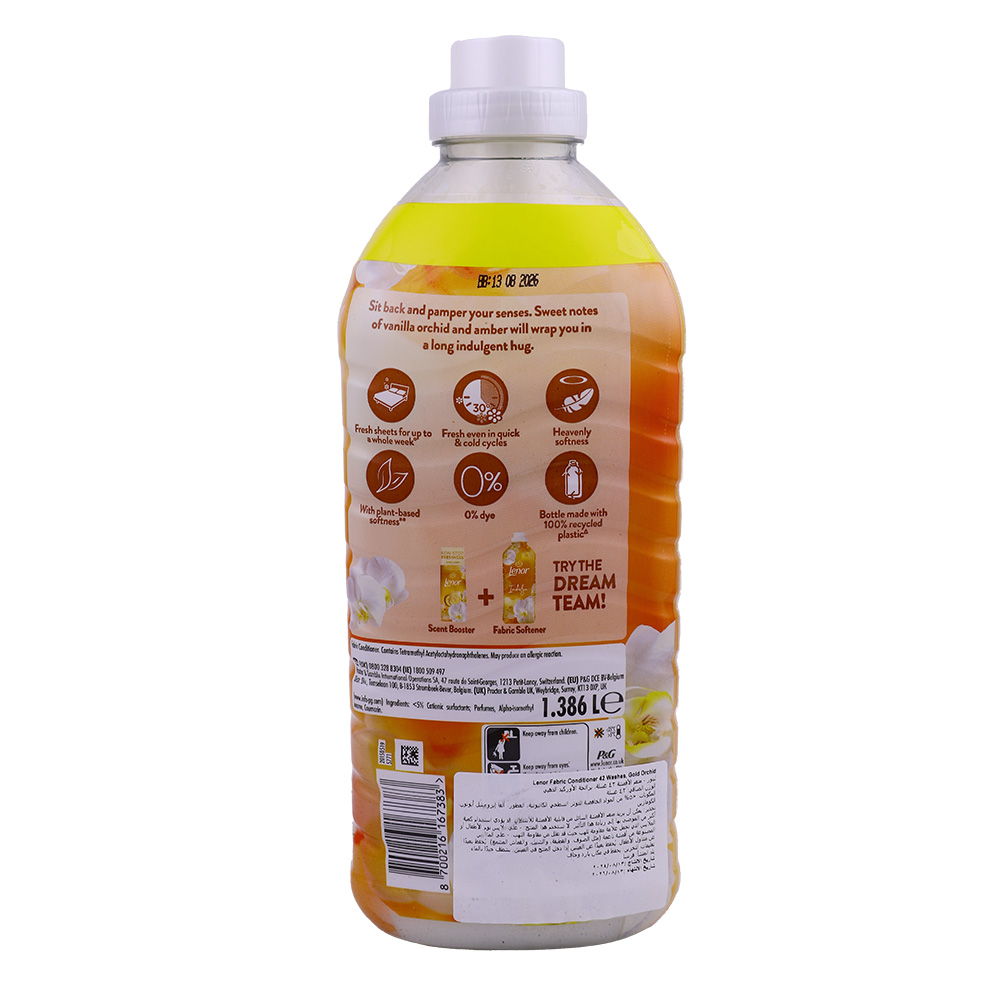 Fairy Lenor Gold Orchid Fabric Conditioner 1.386L back image