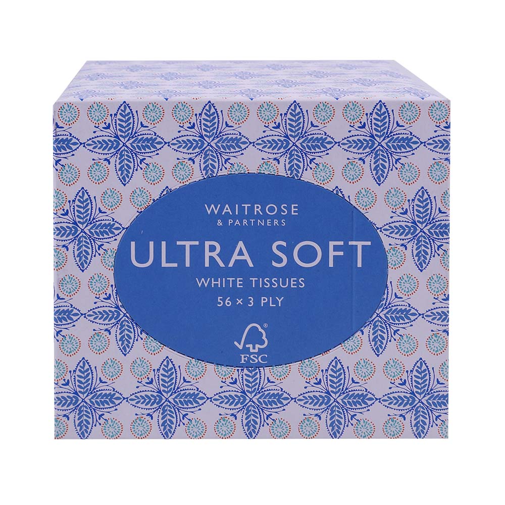 Waitrose Ultra Soft White Tissues 56 Sheets 3-Ply