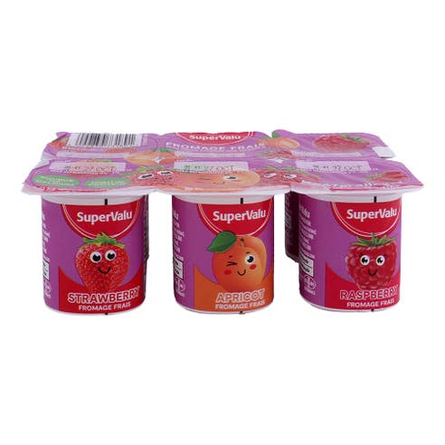 Supervalu Strawberry Raspberry Apricot Fromage Frais 6x47g 