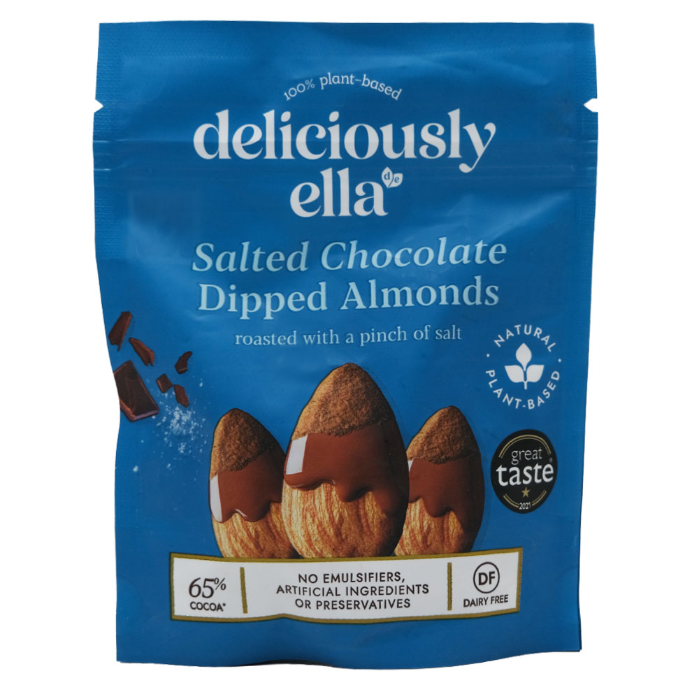 Deliciously Ella De Salted Chocolate Dipped Almonds 81g 