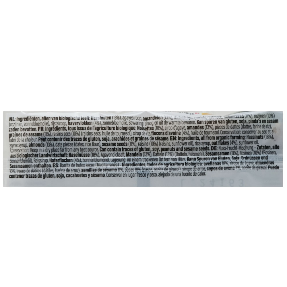Nuts & Berries Mediterranean Mix Bar 40g back image
