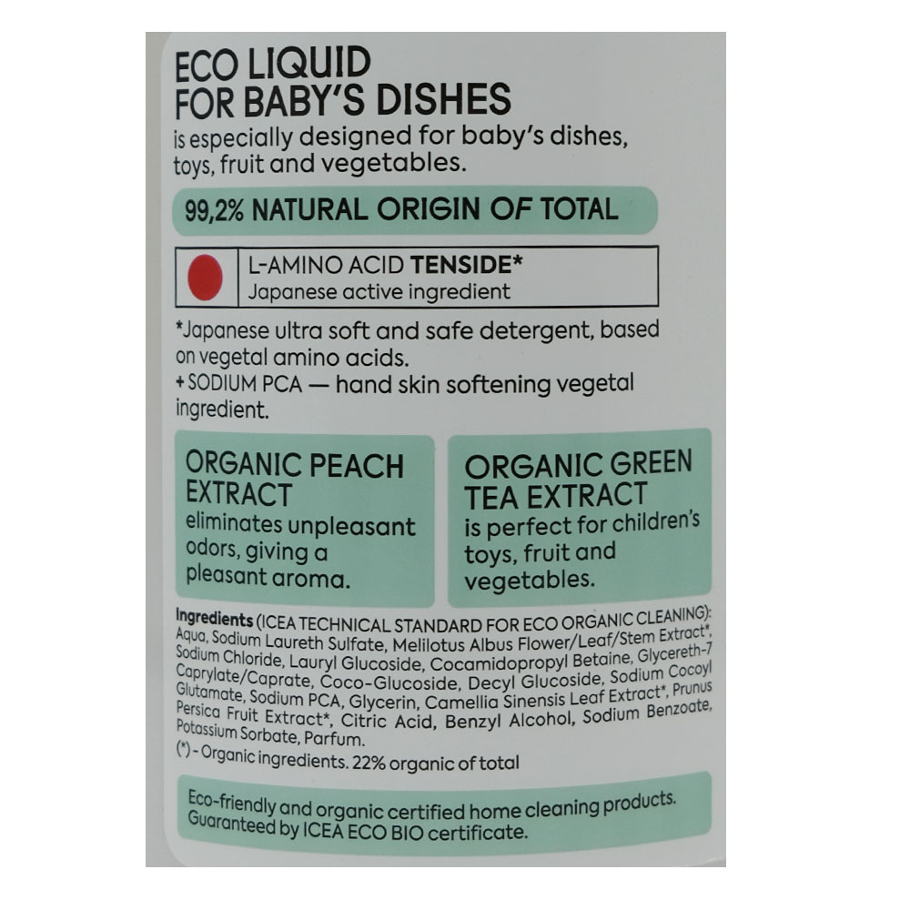 Organic People Eco Liquid for Baby's Dishes back image