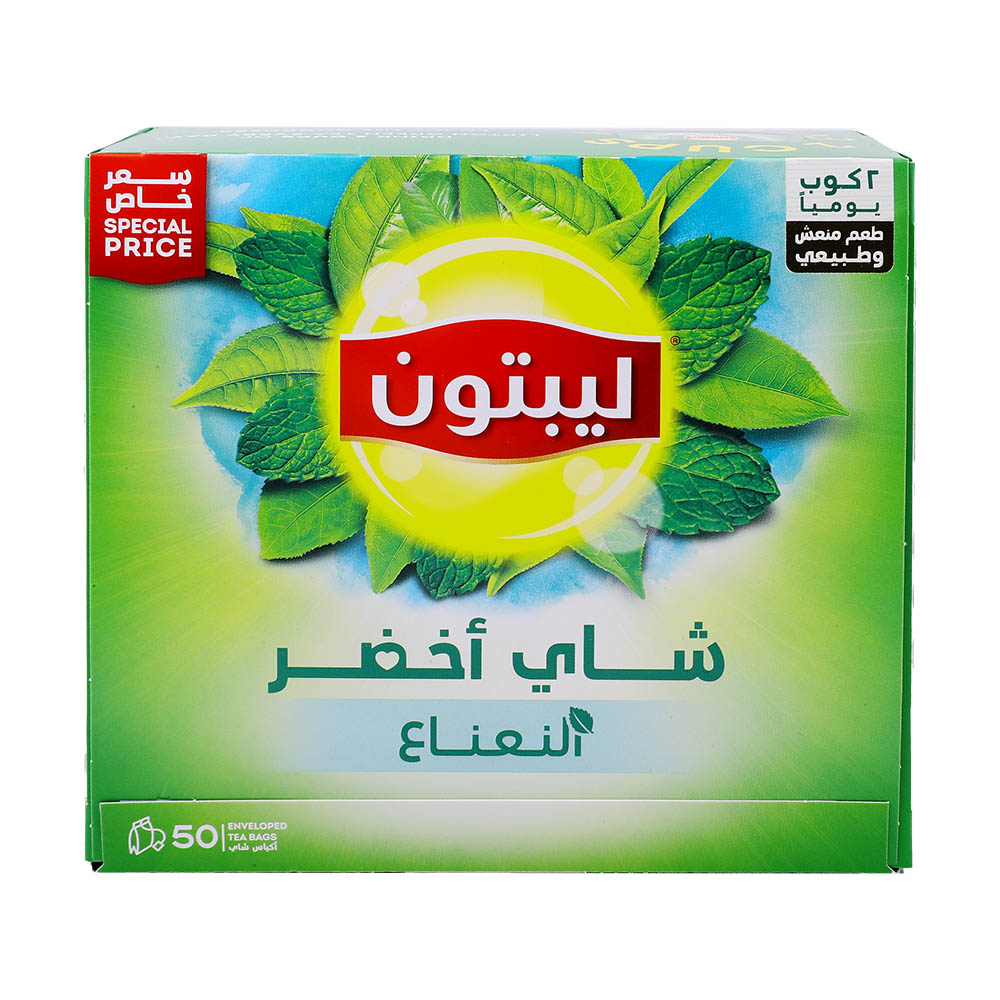 Lipton Green Tea Mint 50 Bags 65g [Special Offer] back image