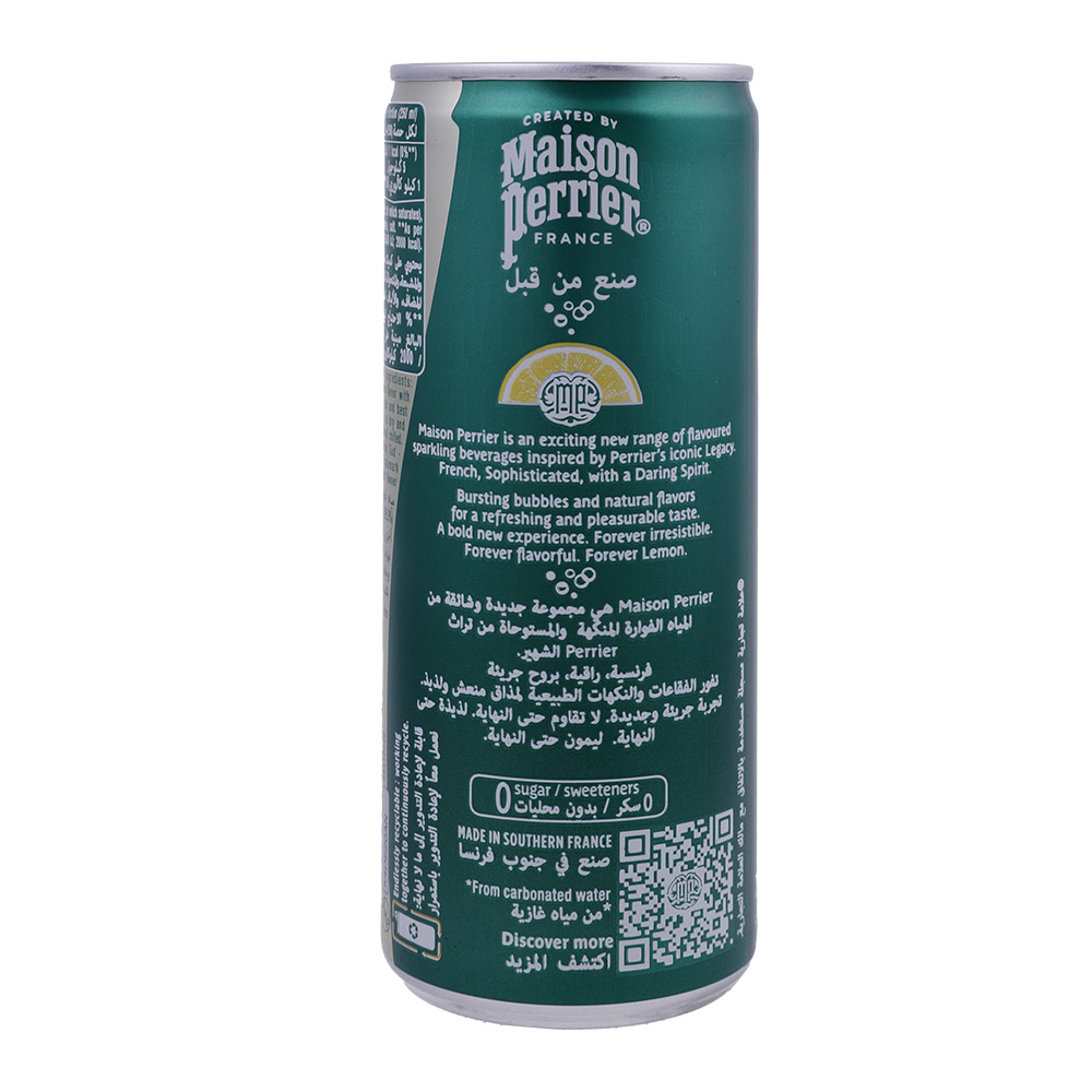 Maison Perrier Lemon Flavoured Carbonated Water 250ml back image