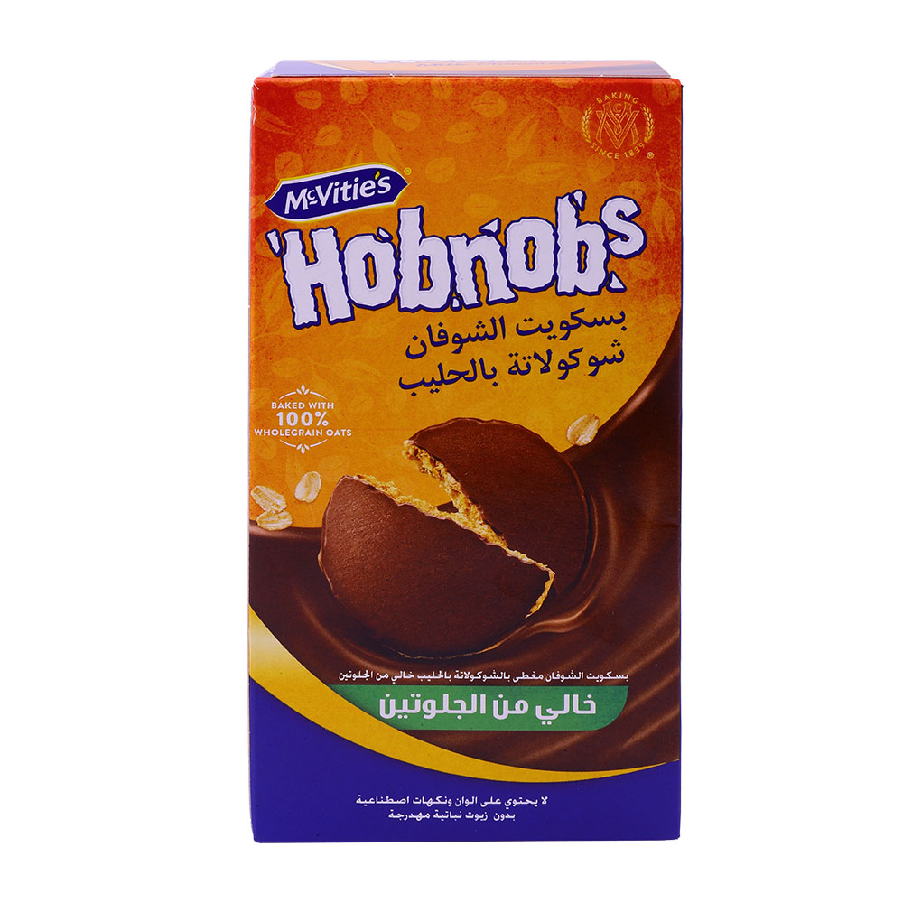 McVities Hobnobs Gluten Free Milk Chocolate Biscuits 150g back image