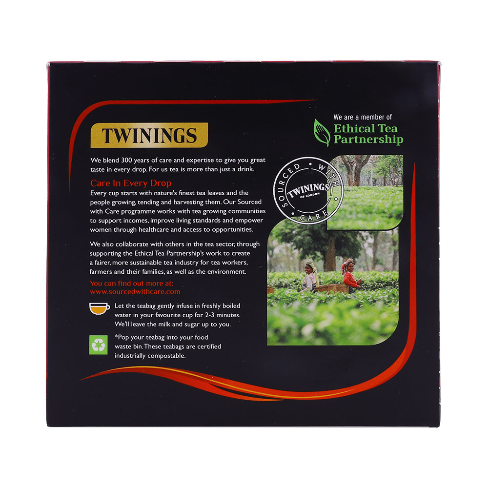 Twinings Strong English Breakfast Tea Bags 80's 120g back image
