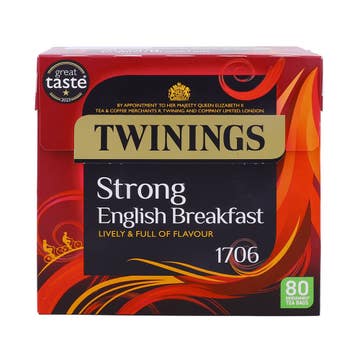 Twinings Strong English Breakfast Tea Bags 80's 120g 