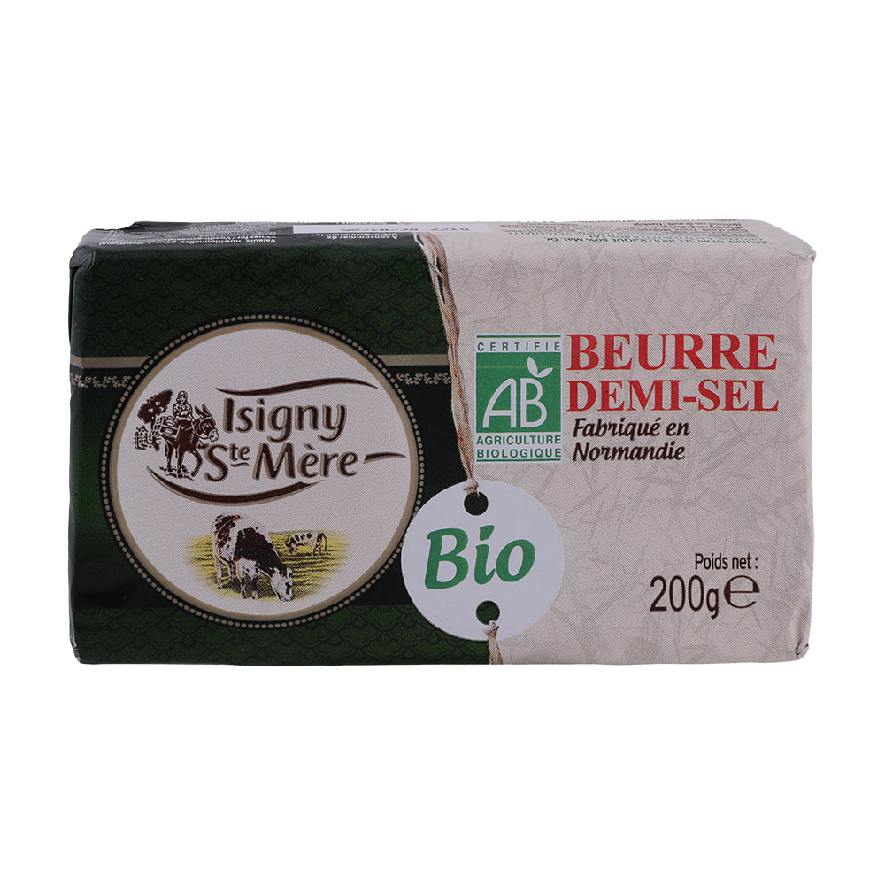 Isigny Ste Mere Salted Organic Butter Bar 200g