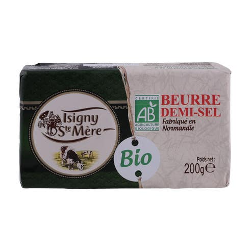 Isigny Ste Mere Salted Organic Butter Bar 200g 
