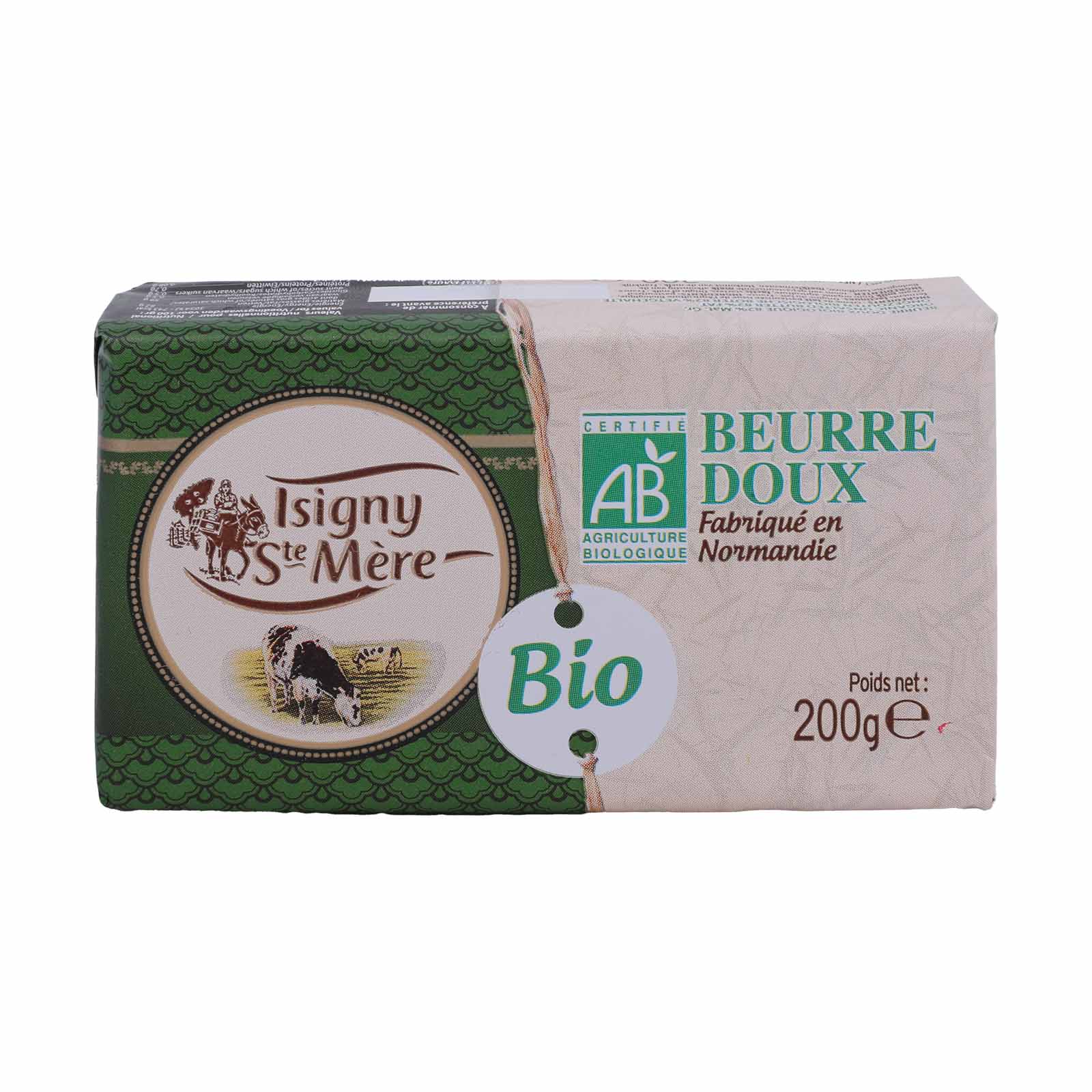 Isigny Ste Mere Organic Unsalted Butter Bar 200g