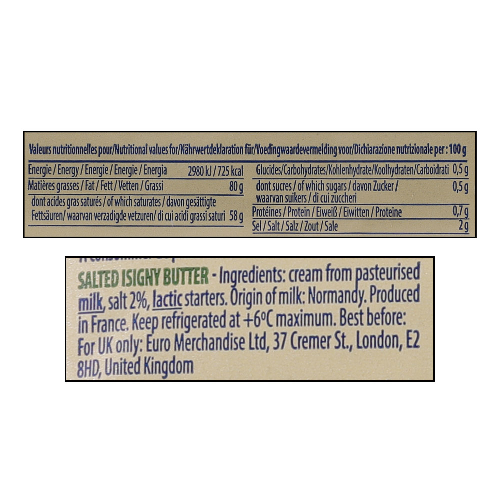 Isigny Ste Mere Salted Butter Roll 250g right side image