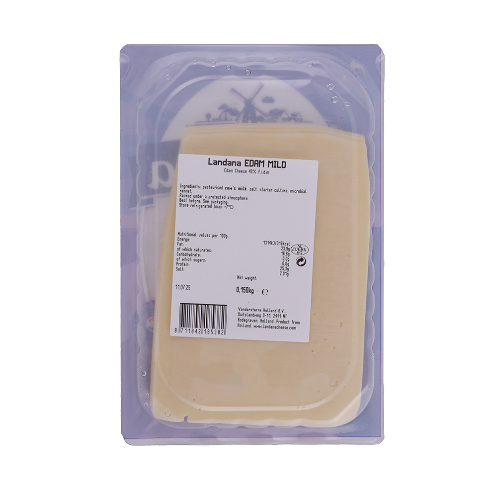 Landana Edam Mild & Savoury Slices Cheese 150g back image